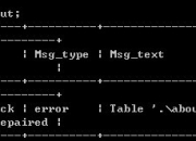 Table '.about_cj
ewabout' is marked as crashed and should be repaired